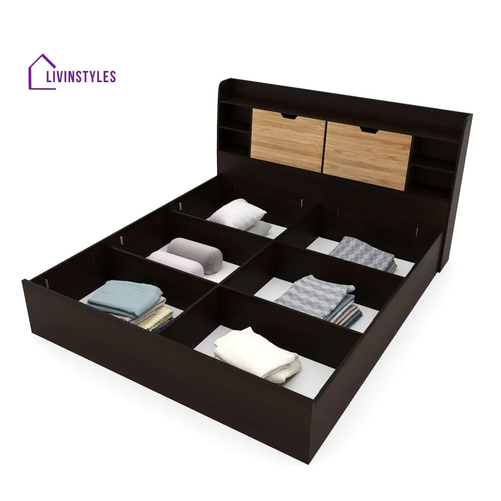 Dmitri King Bed With Storage (Wenge) Home Furniture
