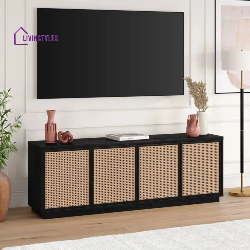 Luna Wooden Finish Tv Unit Stand for Living Room