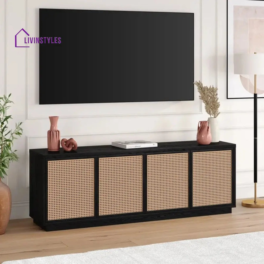 Luna Wooden Finish Tv Unit Stand for Living Room