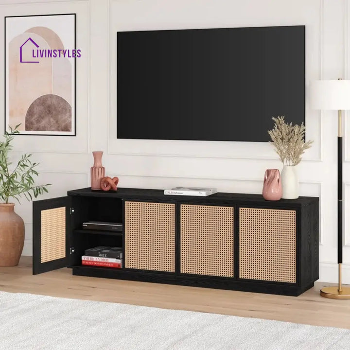 Luna Wooden Finish Tv Unit Stand for Living Room