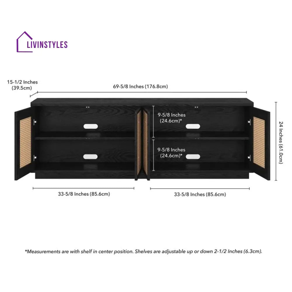 Luna Wooden Finish Tv Unit Stand for Living Room