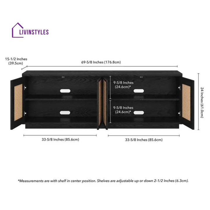 Luna Wooden Finish Tv Unit Stand for Living Room