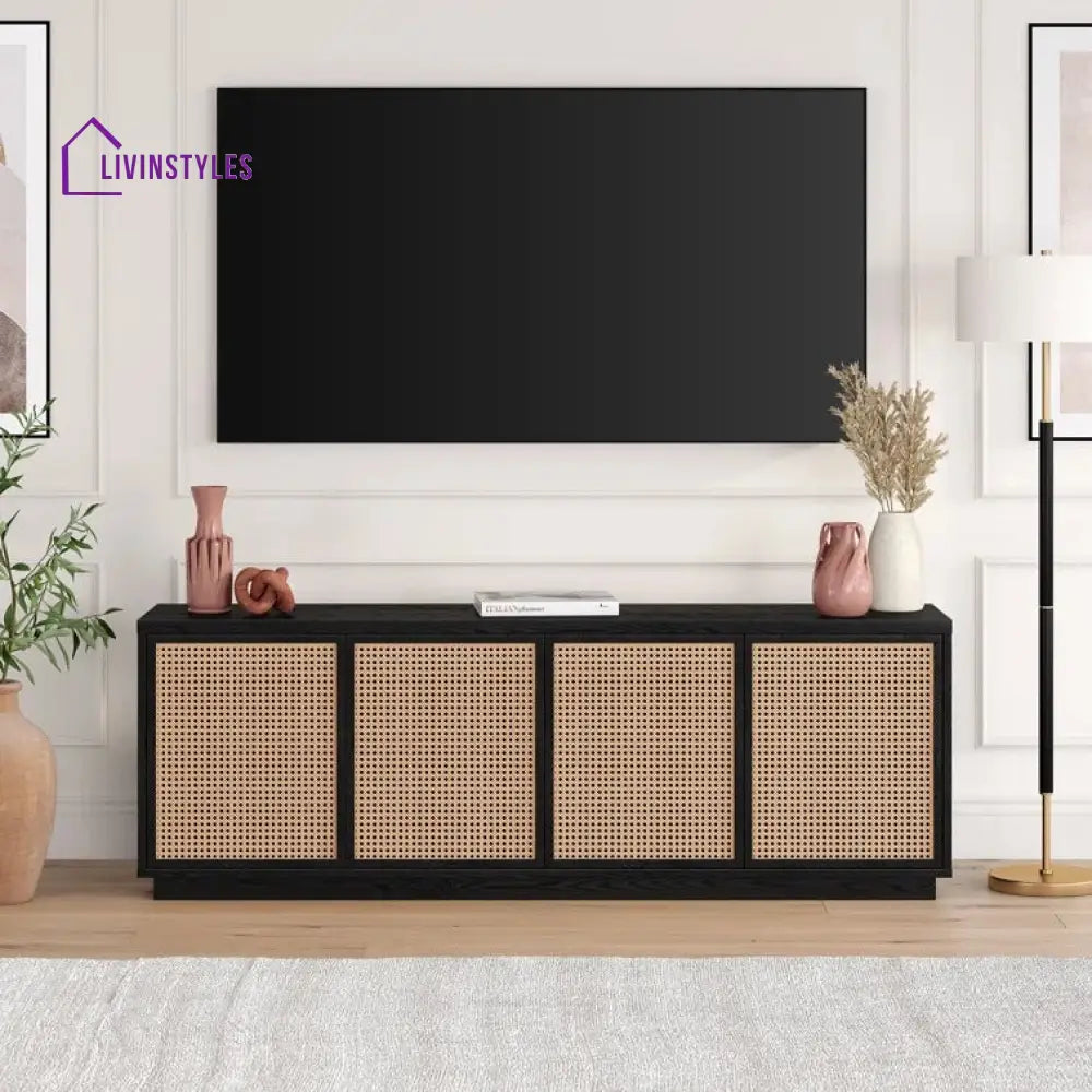 Luna Wooden Finish Tv Unit Stand for Living Room