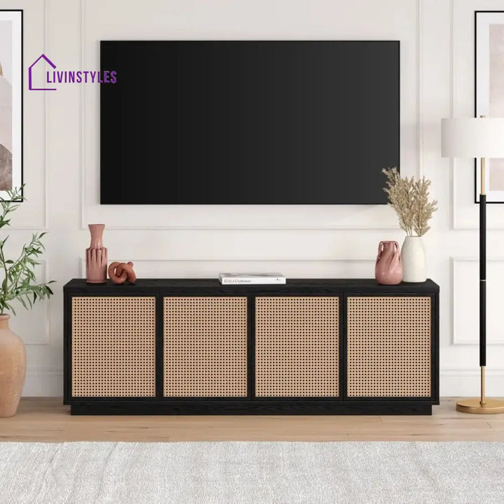 Luna Wooden Finish Tv Unit Stand for Living Room