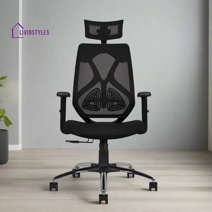 Lunar Fusion Black Mesh Headrest Office & Computer Chair