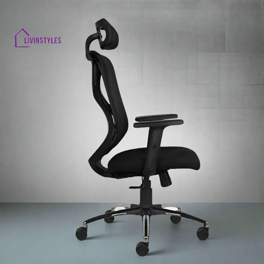 Lunar Fusion Black Mesh Headrest Office & Computer Chair