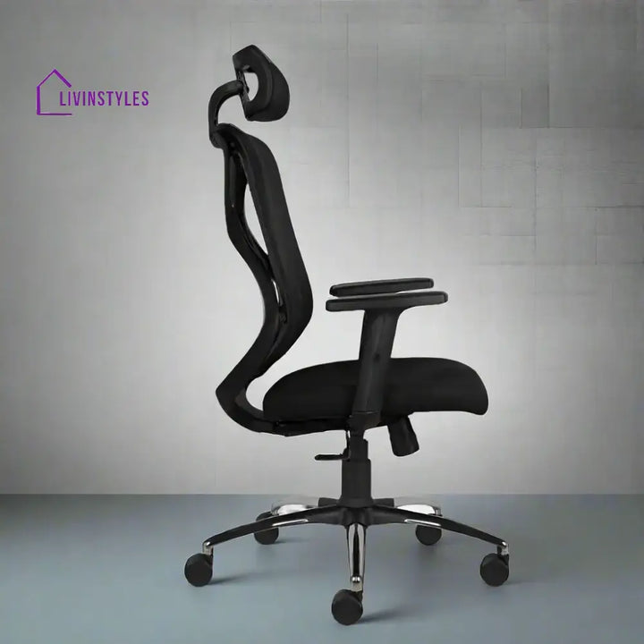 Lunar Fusion Black Mesh Headrest Office & Computer Chair