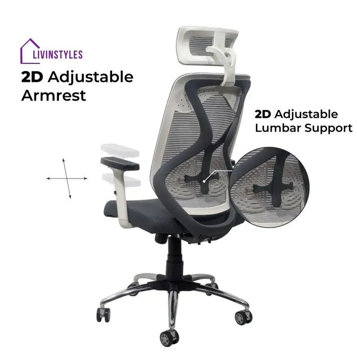 Lunar Fusion Mesh Headrest Executive Office Chair & Home Office Chair