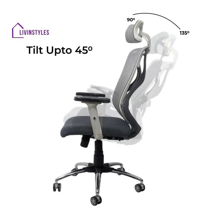 Lunar Fusion Mesh Headrest Executive Office Chair & Home Office Chair