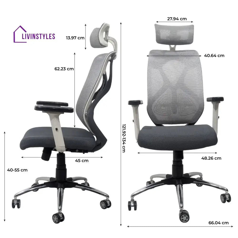 Lunar Fusion Mesh Headrest Executive Office Chair & Home Office Chair
