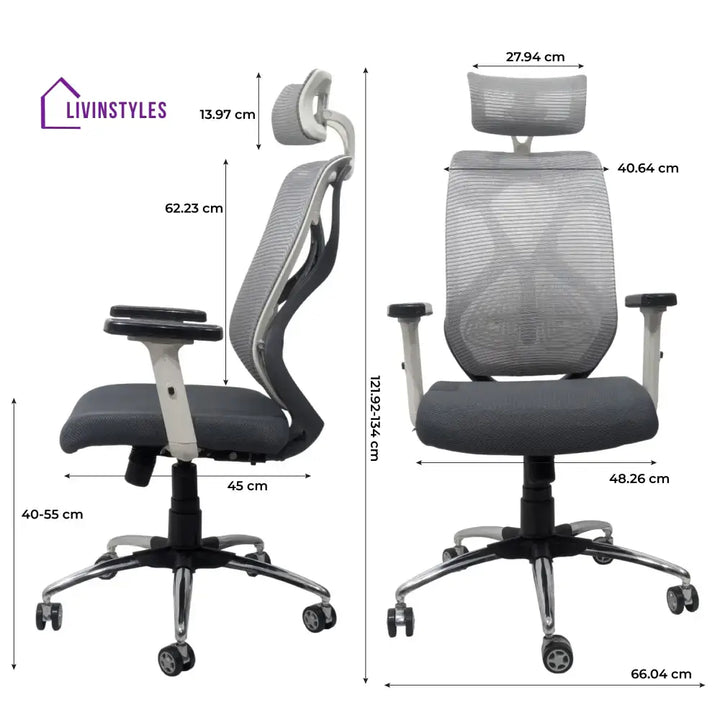 Lunar Fusion Mesh Headrest Executive Office Chair & Home Office Chair