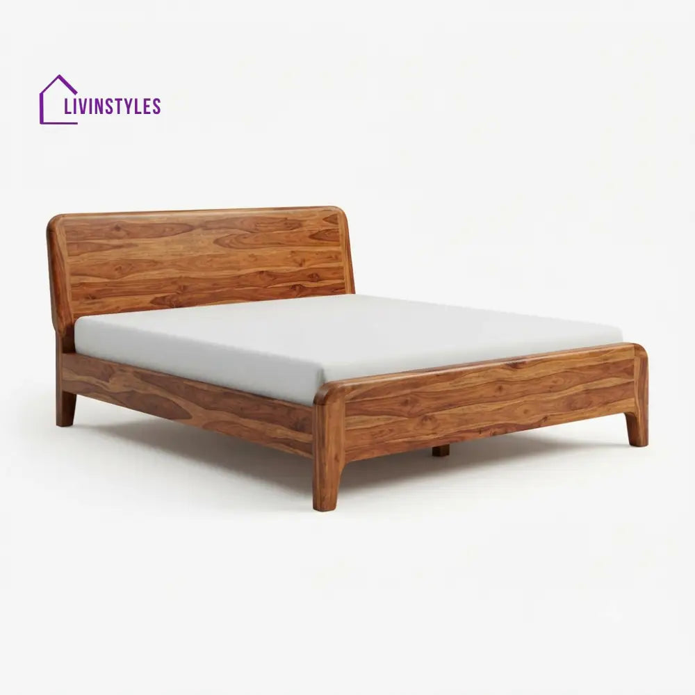 Lungile Wooden Double Bed | King Size Bed | Queen Size Bed - Bed Without Storage