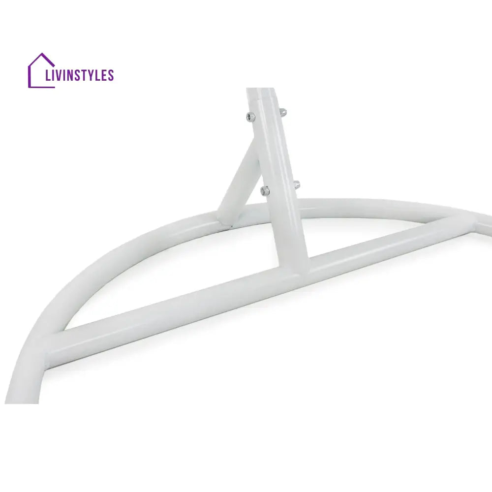 Luoni Single Seater Hanging Swing With Stand For Balcony Garden Swing (White) - Swings