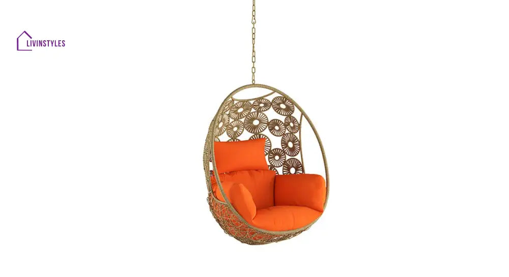 Luoni Single Seater Hanging Swing Without Stand For Balcony Garden Swing (Honey) - Swings