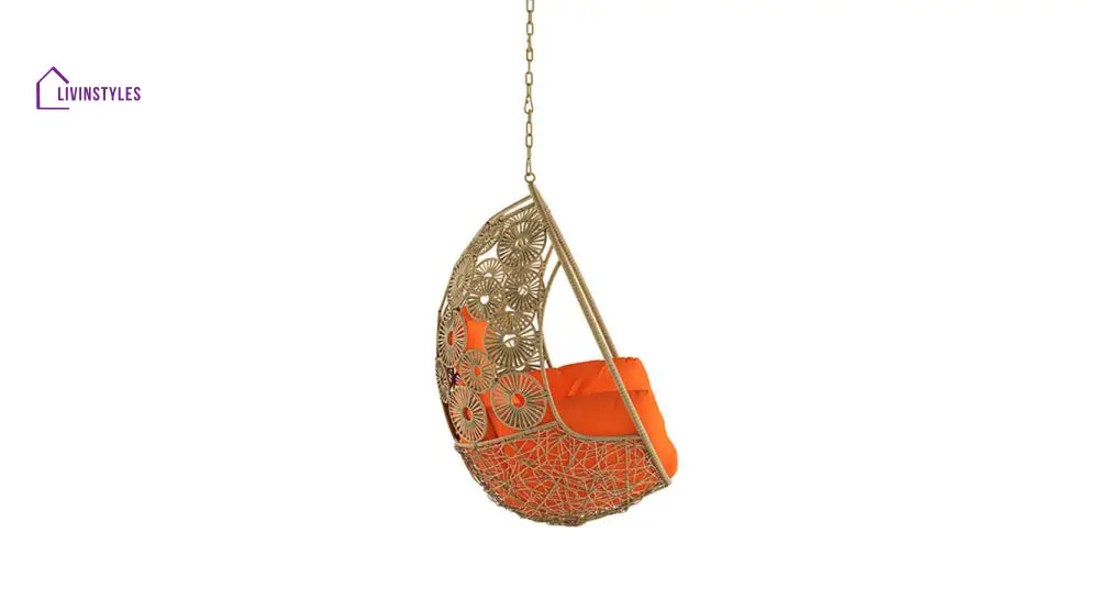 Luoni Single Seater Hanging Swing Without Stand For Balcony Garden Swing (Honey) - Swings
