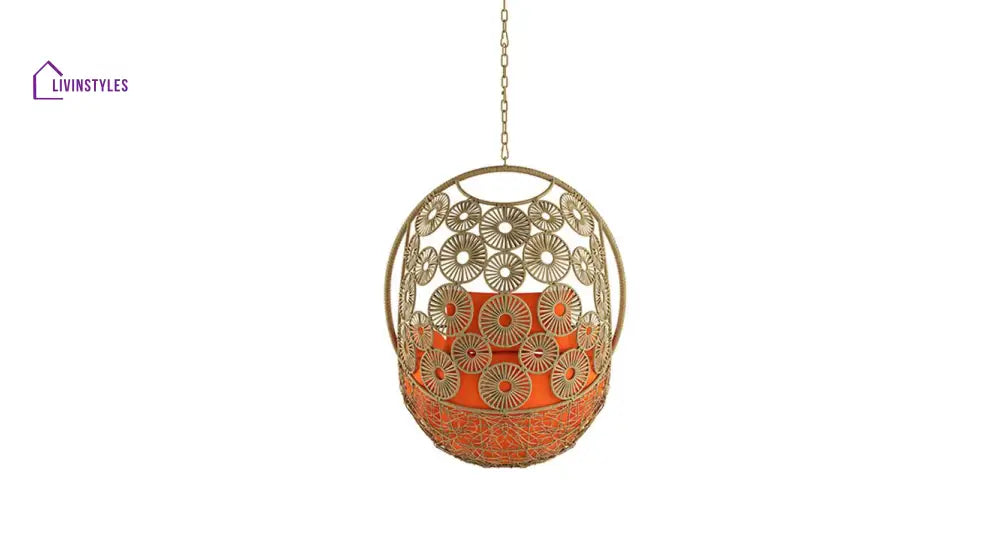 Luoni Single Seater Hanging Swing Without Stand For Balcony Garden Swing (Honey) - Swings