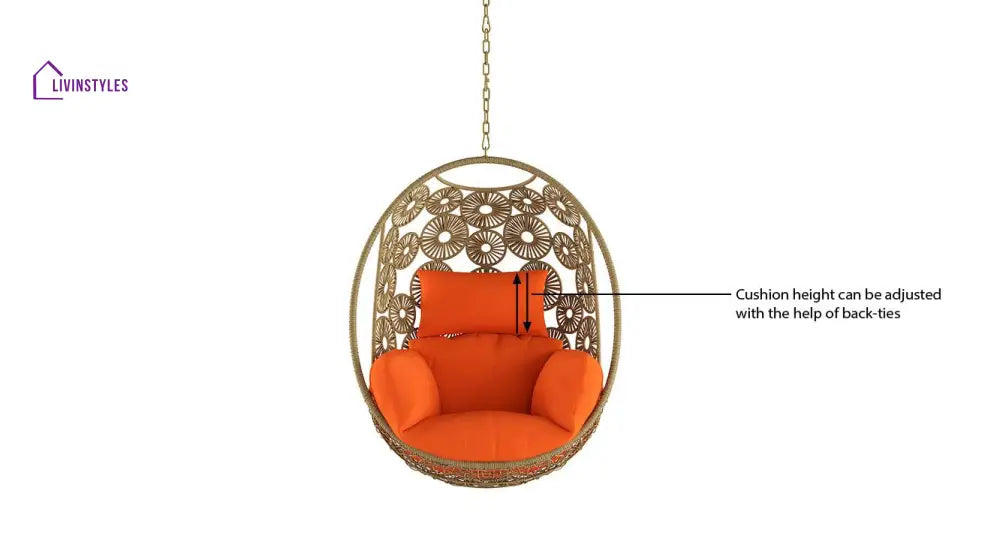 Luoni Single Seater Hanging Swing Without Stand For Balcony Garden Swing (Honey) - Swings