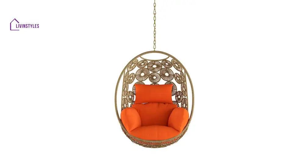 Luoni Single Seater Hanging Swing Without Stand For Balcony Garden Swing (Honey) - Swings