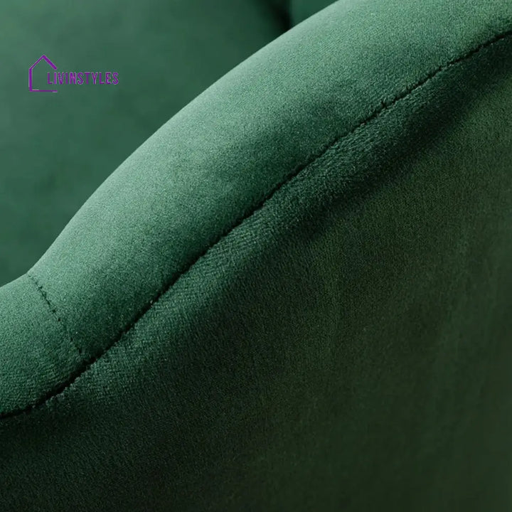Luxurious Petal Design Velvet Chair Green Furniture