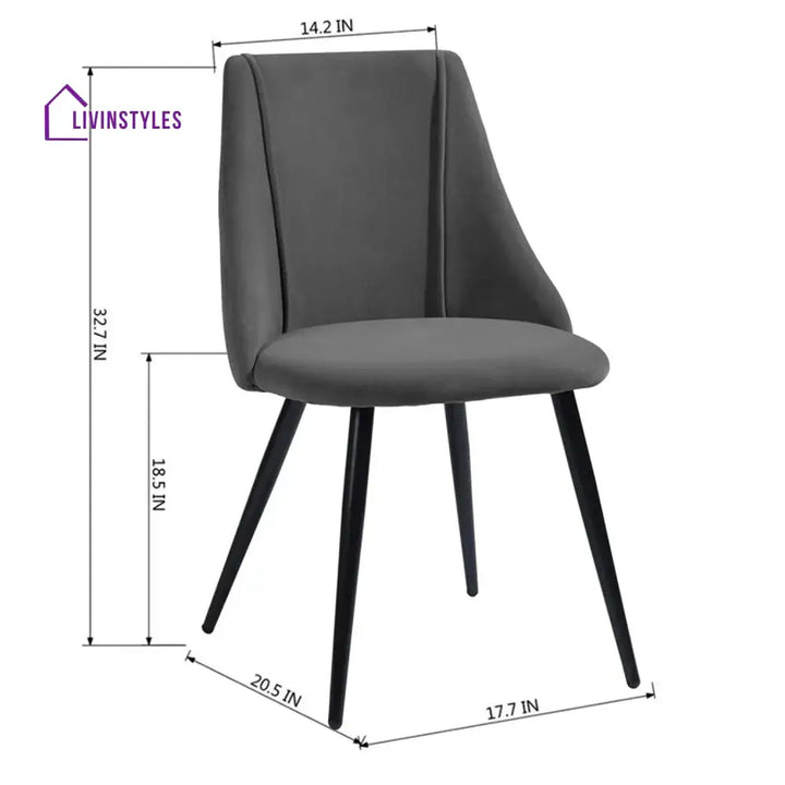 Luxurious Velvet Dining Designer Chair Grey Furniture