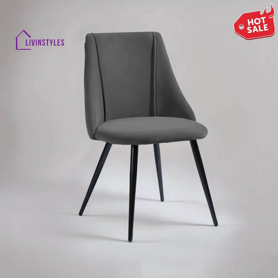 Luxurious Velvet Dining Designer Chair Grey Furniture