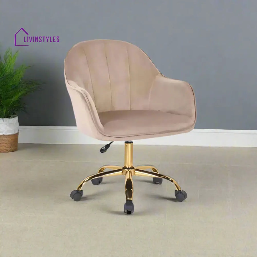 Luxury Tufted Office Chair Mobility Brown Furniture