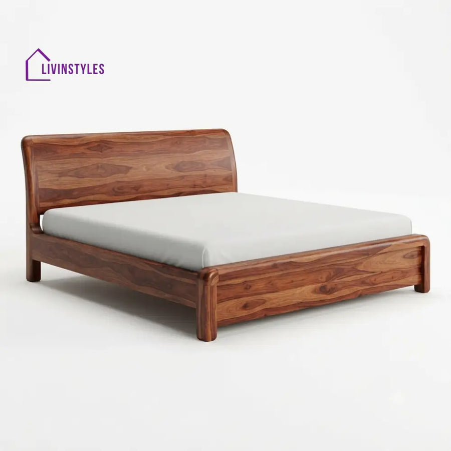 Luyanda Wooden Double Bed | King Size Bed | Queen Size Bed - Bed Without Storage