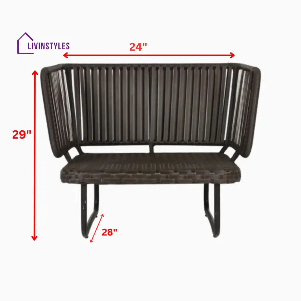 Lydie Outdoor Sofa Set 2 Seater 2 Single seater and 1 Center Table (Dark Brown) - Sofa Sets