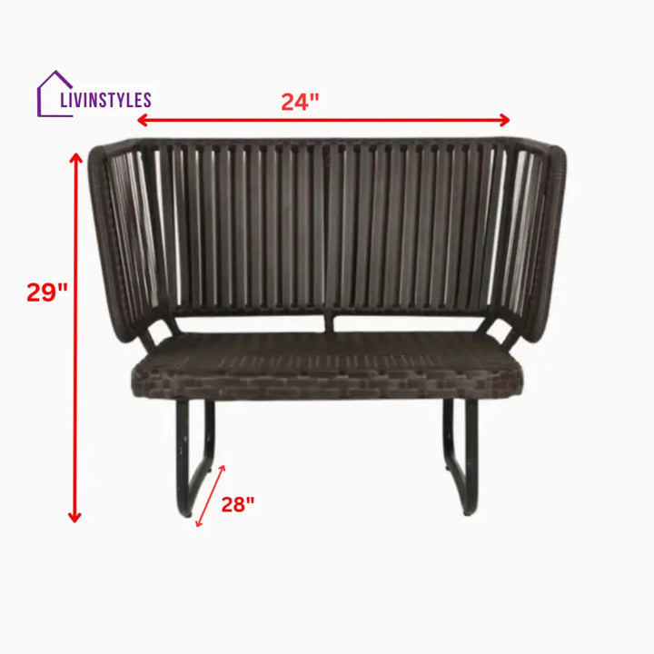 Lydie Outdoor Sofa Set 2 Seater 2 Single seater and 1 Center Table (Dark Brown) - Sofa Sets