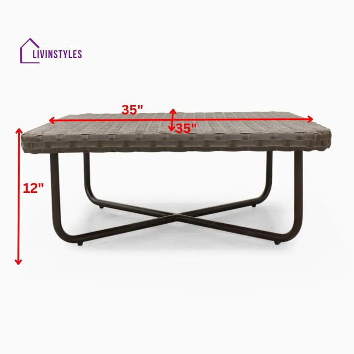 Lydie Outdoor Sofa Set 2 Seater 2 Single seater and 1 Center Table (Dark Brown) - Sofa Sets