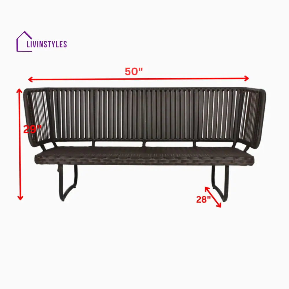 Lydie Outdoor Sofa Set 2 Seater 2 Single seater and 1 Center Table (Dark Brown) - Sofa Sets
