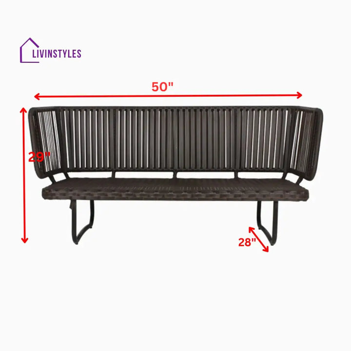 Lydie Outdoor Sofa Set 2 Seater 2 Single seater and 1 Center Table (Dark Brown) - Sofa Sets