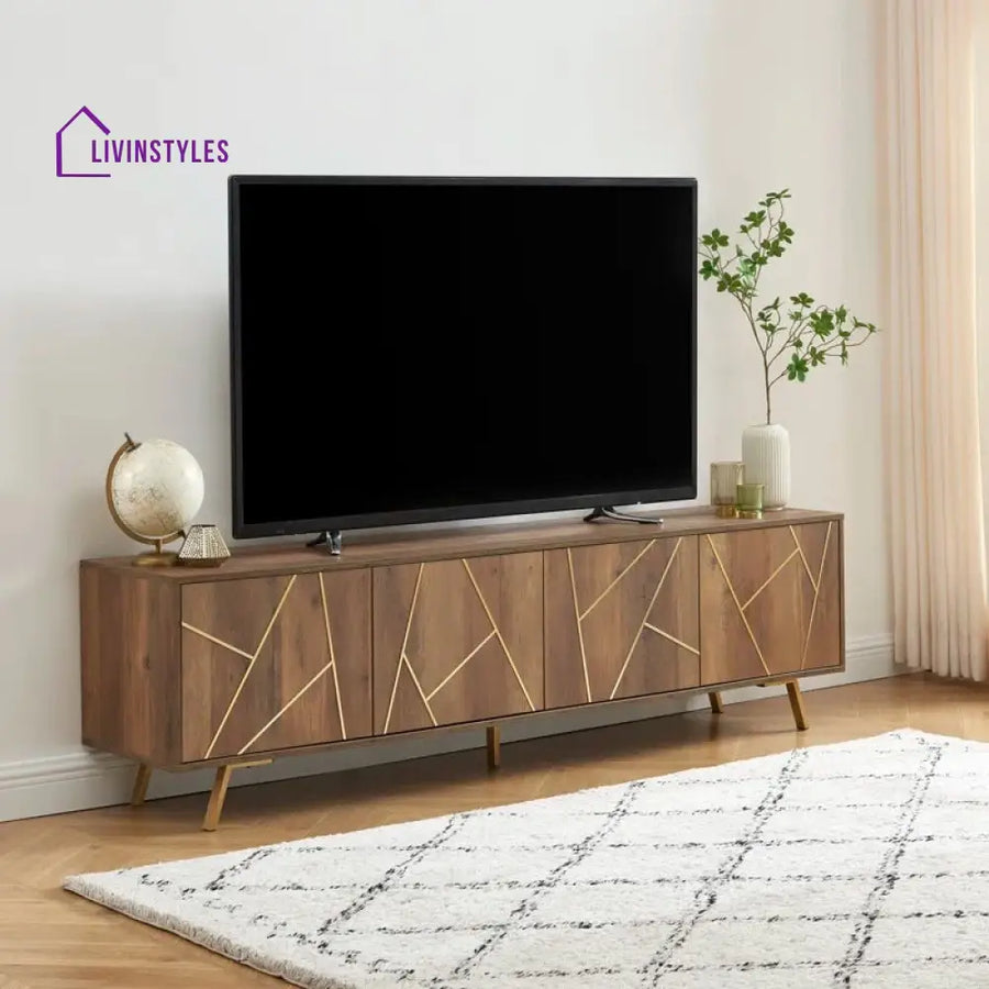 Lyla Wooden Finish Tv Unit Stand for Living Room
