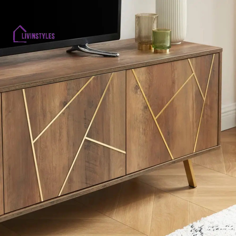 Lyla Wooden Finish Tv Unit Stand for Living Room