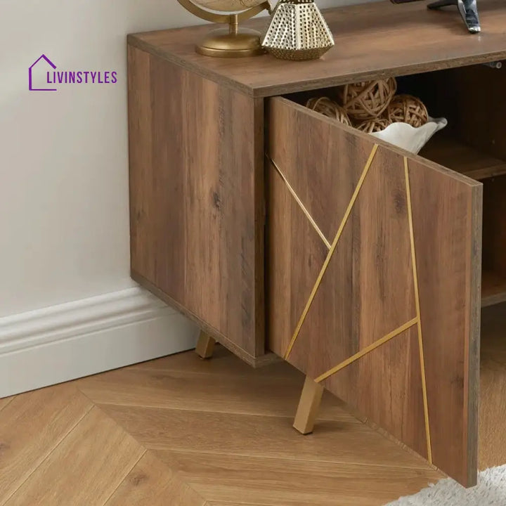 Lyla Wooden Finish Tv Unit Stand for Living Room