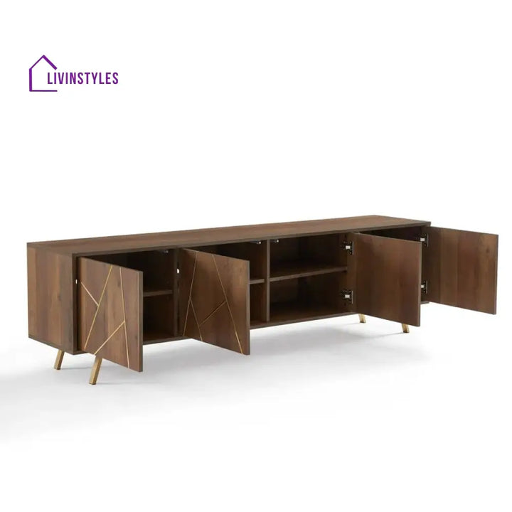 Lyla Wooden Finish Tv Unit Stand for Living Room