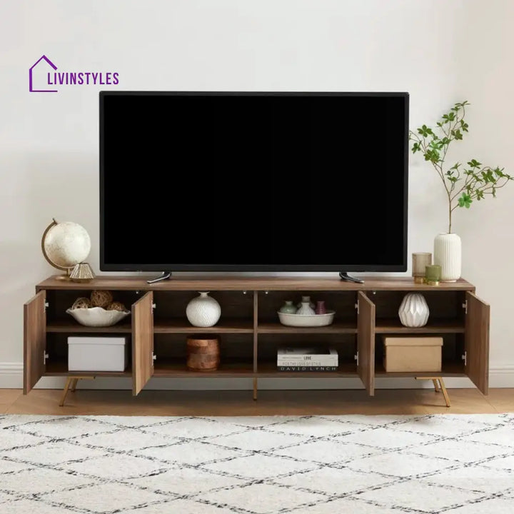Lyla Wooden Finish Tv Unit Stand for Living Room