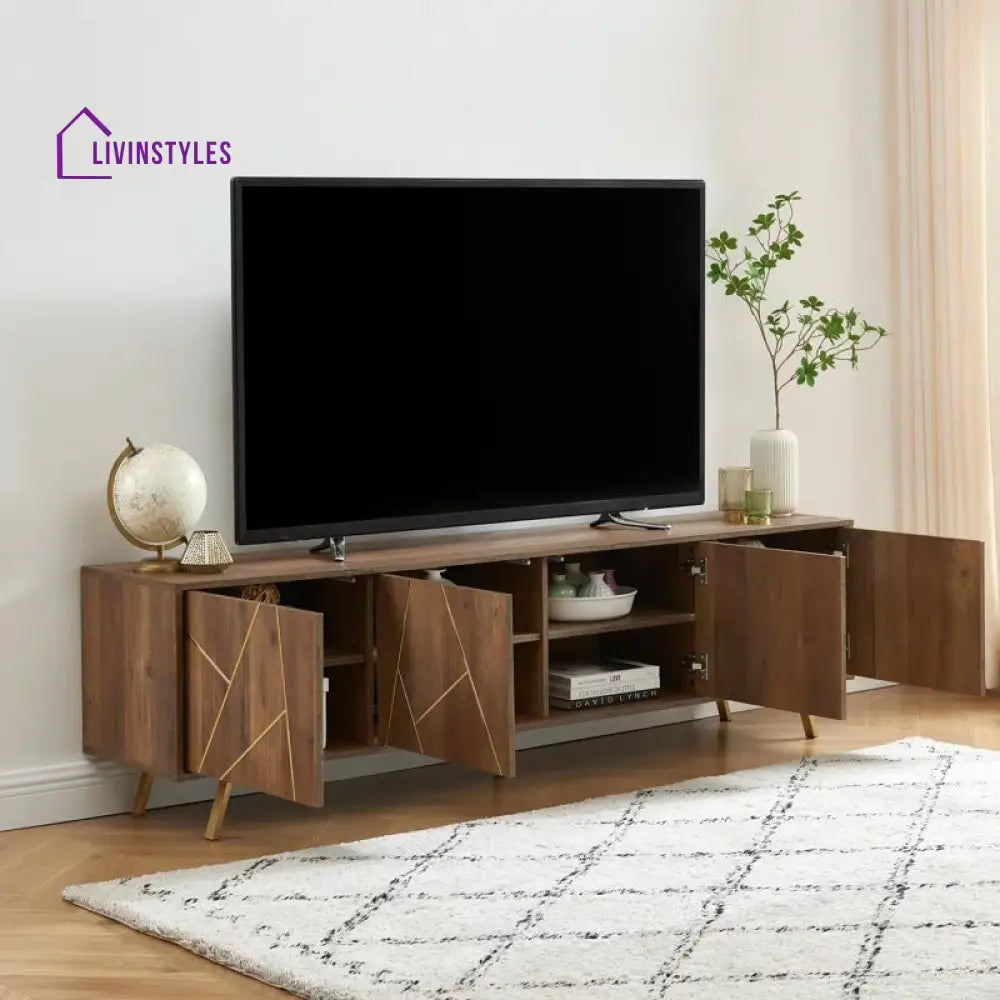 Lyla Wooden Finish Tv Unit Stand for Living Room