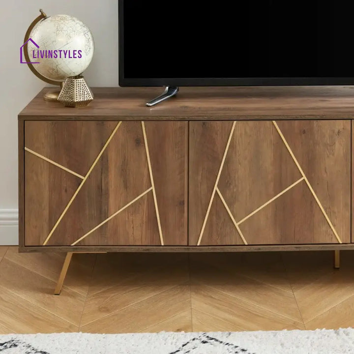 Lyla Wooden Finish Tv Unit Stand for Living Room
