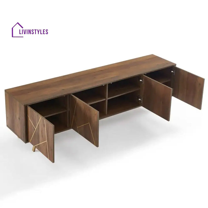 Lyla Wooden Finish Tv Unit Stand for Living Room