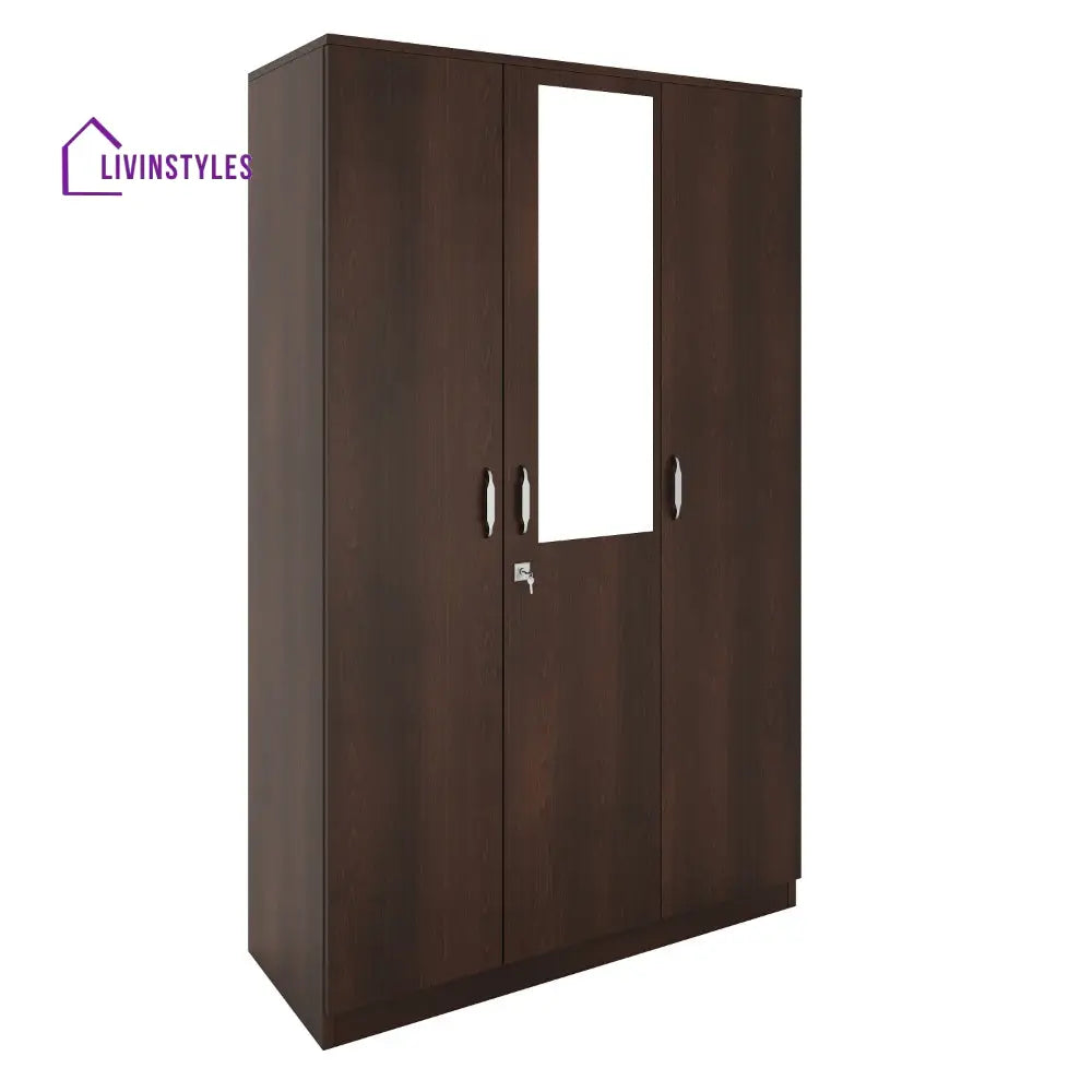 Nikolai 3 Door Wardrobe with Mirror (New Wenge) Home Furniture