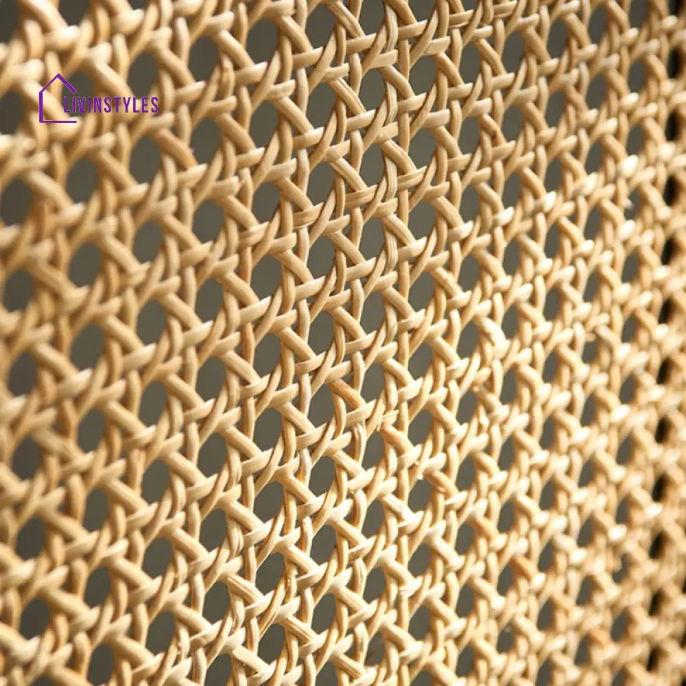 Lyra Wooden and Cane Weaving Room Partition for Living Room
