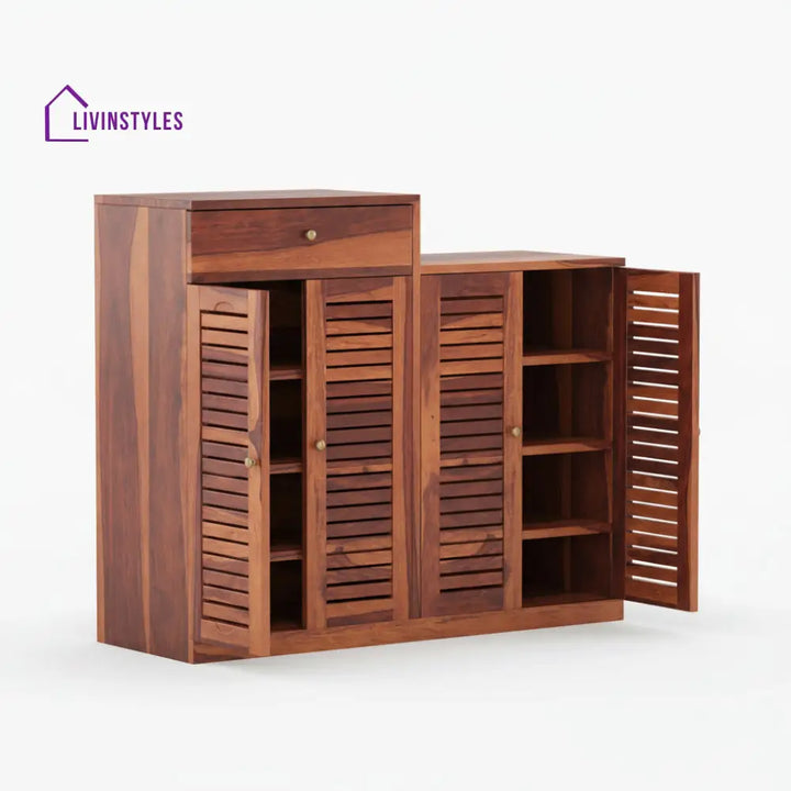 Macarena Sheesham Wood Shoe Rack with Door