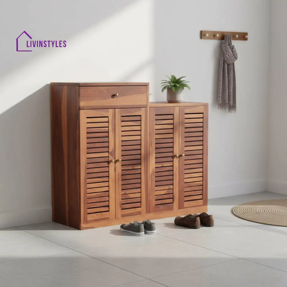 Macarena Sheesham Wood Shoe Rack with Door