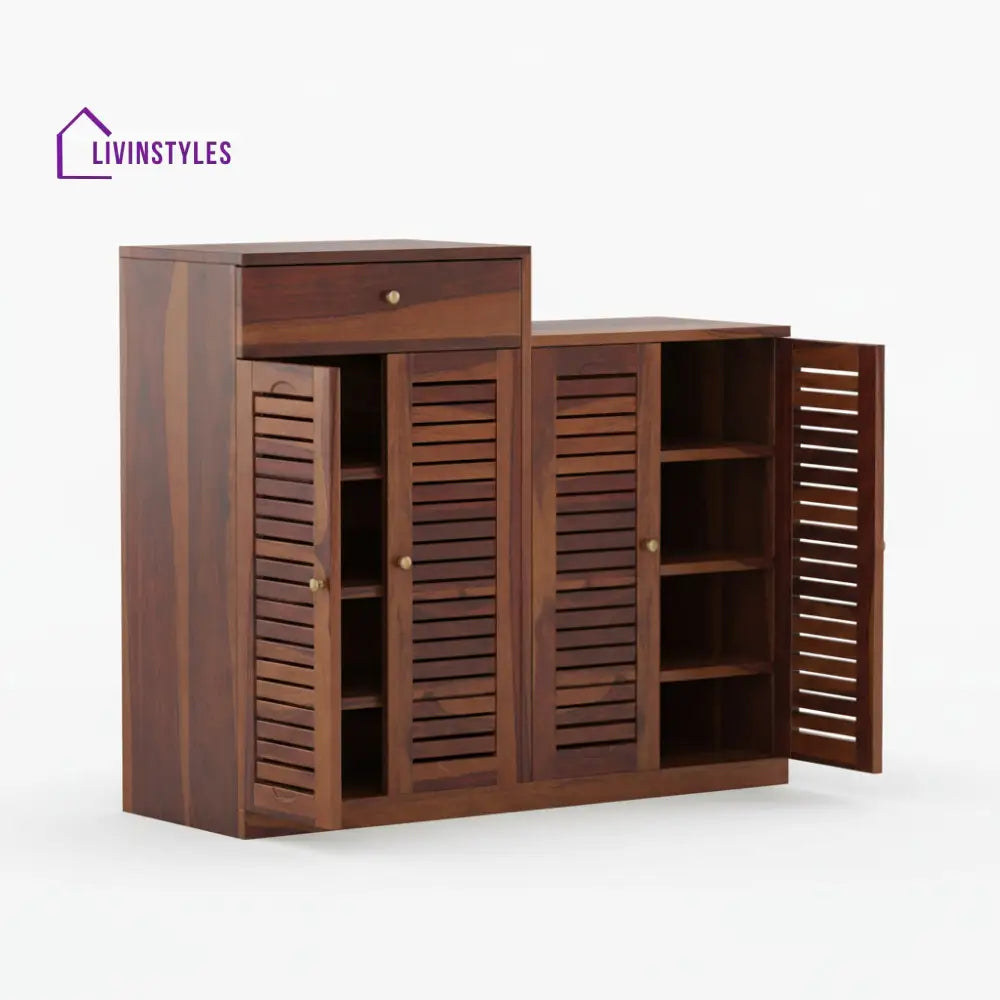 Macarena Sheesham Wood Shoe Rack with Door