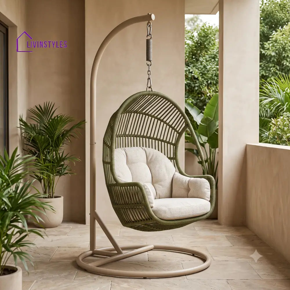 Maciej Premium MS Frame with Powder Coated Outdoor Swing Chair with Stand