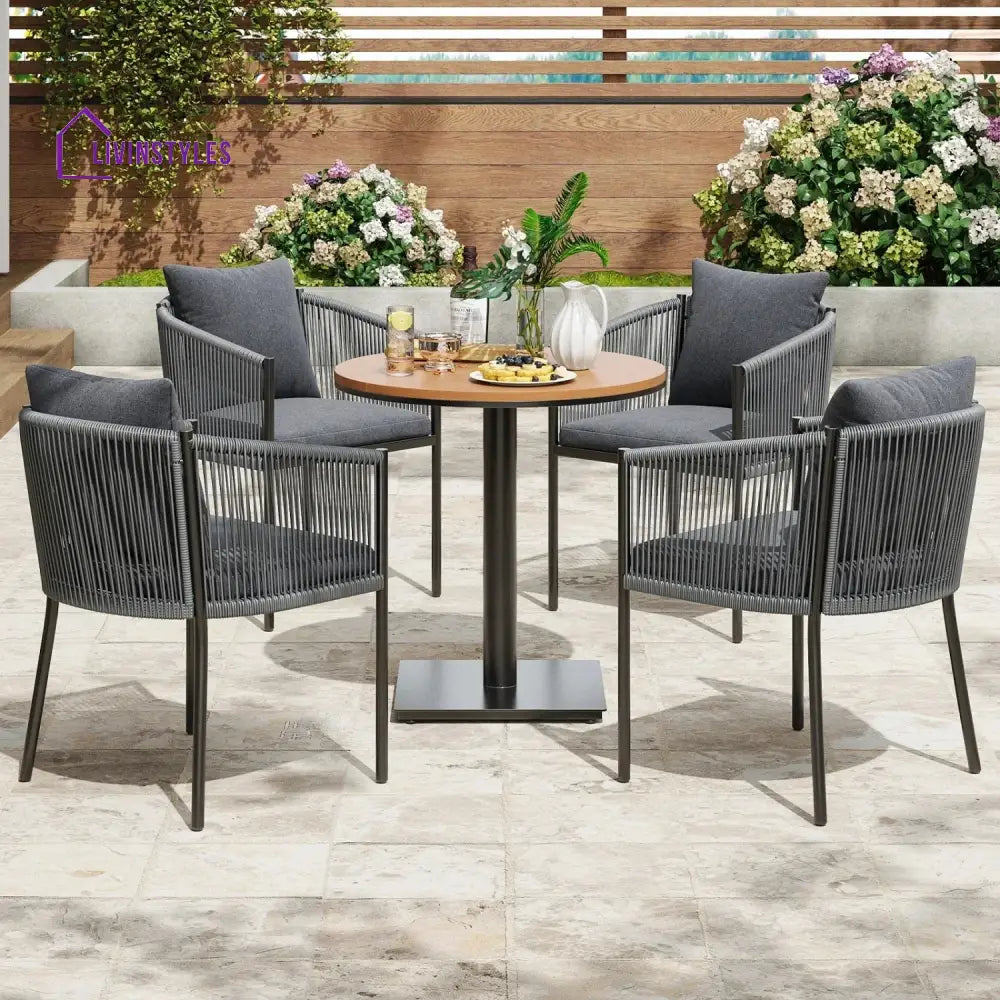Mackenzie 2-Piece Outdoor Rope Patio Dining Chairs Dinning Chairs