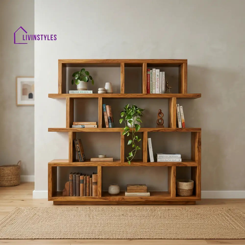 Mackenzie Sheesham Wood Ladder Book Shelf (Honey Finish)