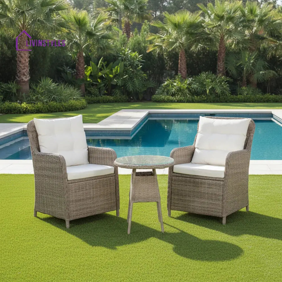 Maddy Outdoor Patio Seating Set 2 Chairs and 1 Table Set (Arabica) - Coffee Table Sets