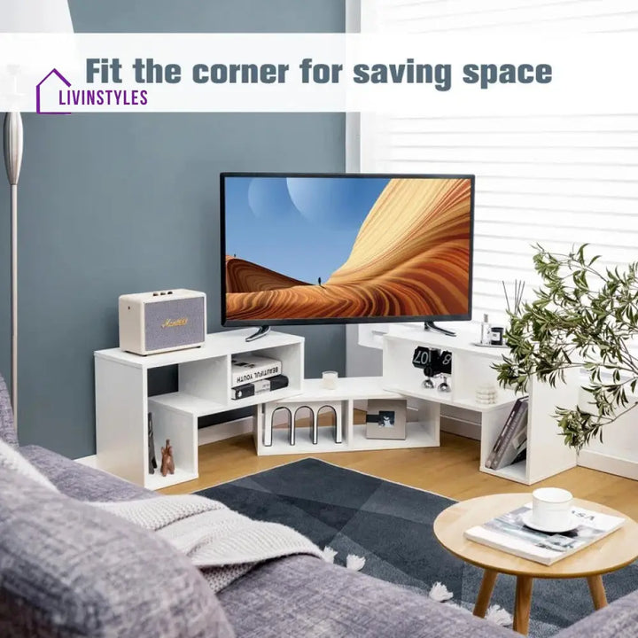 Madeleine White Finish Tv Unit Stand for Living Room